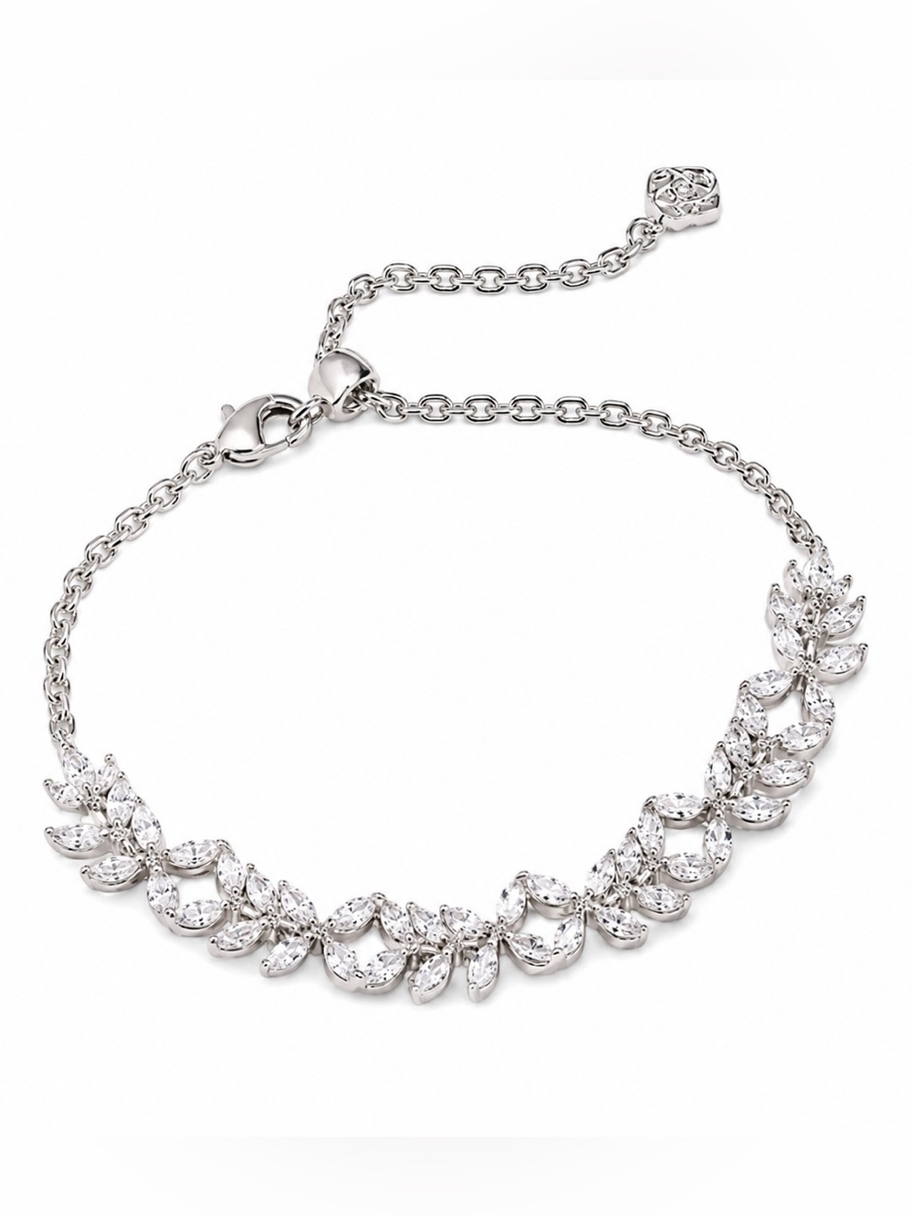 Kendra Scott Rosalie Silver Tennis Bracelet in White CZ - Picture 1 of 6